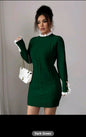 The Royale sculpt knit mini Dress Dark green