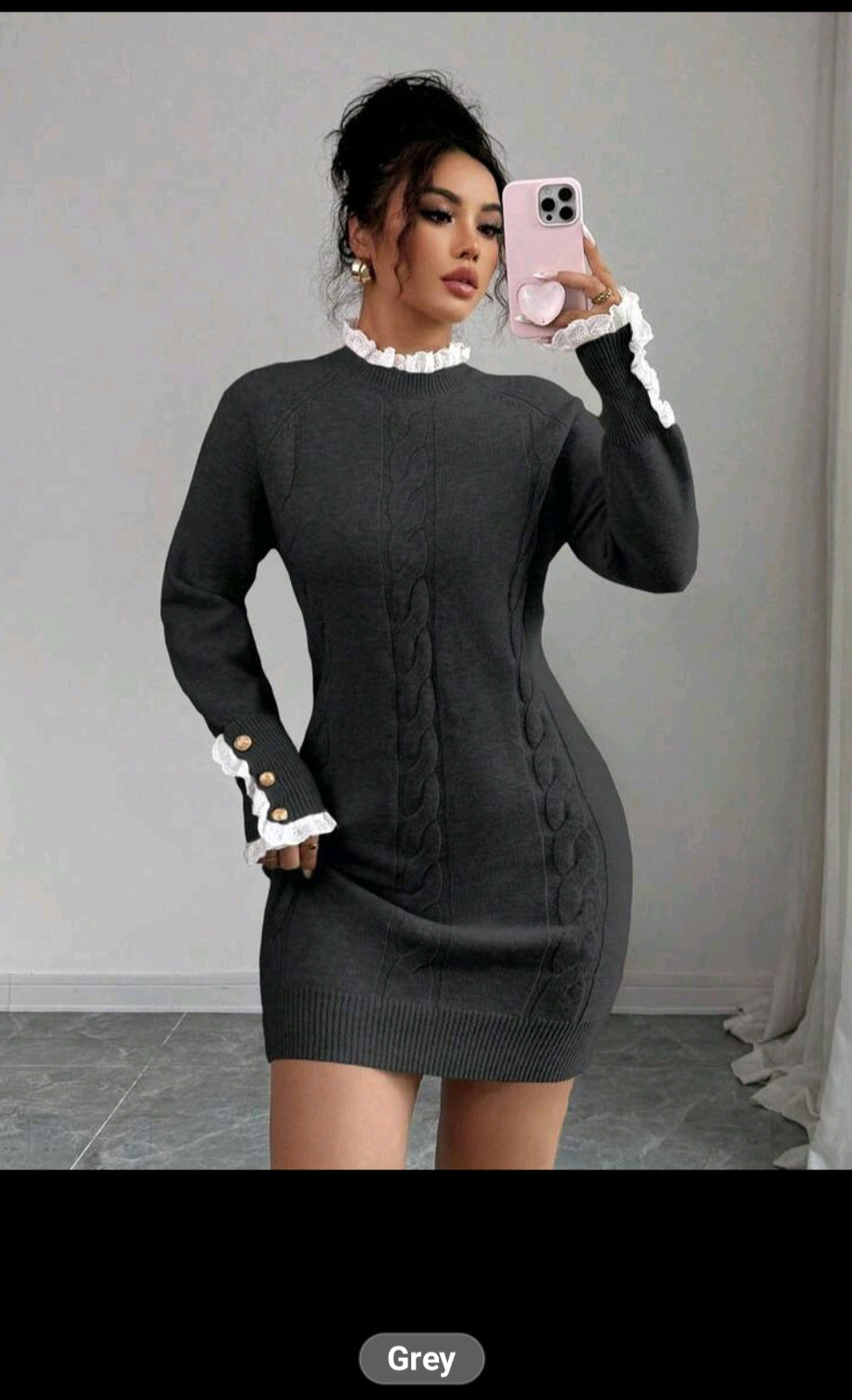 The Royale sculpt knit mini Dress gray