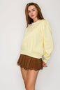 Round Neck Long Sleeve sweatshirt top yellow