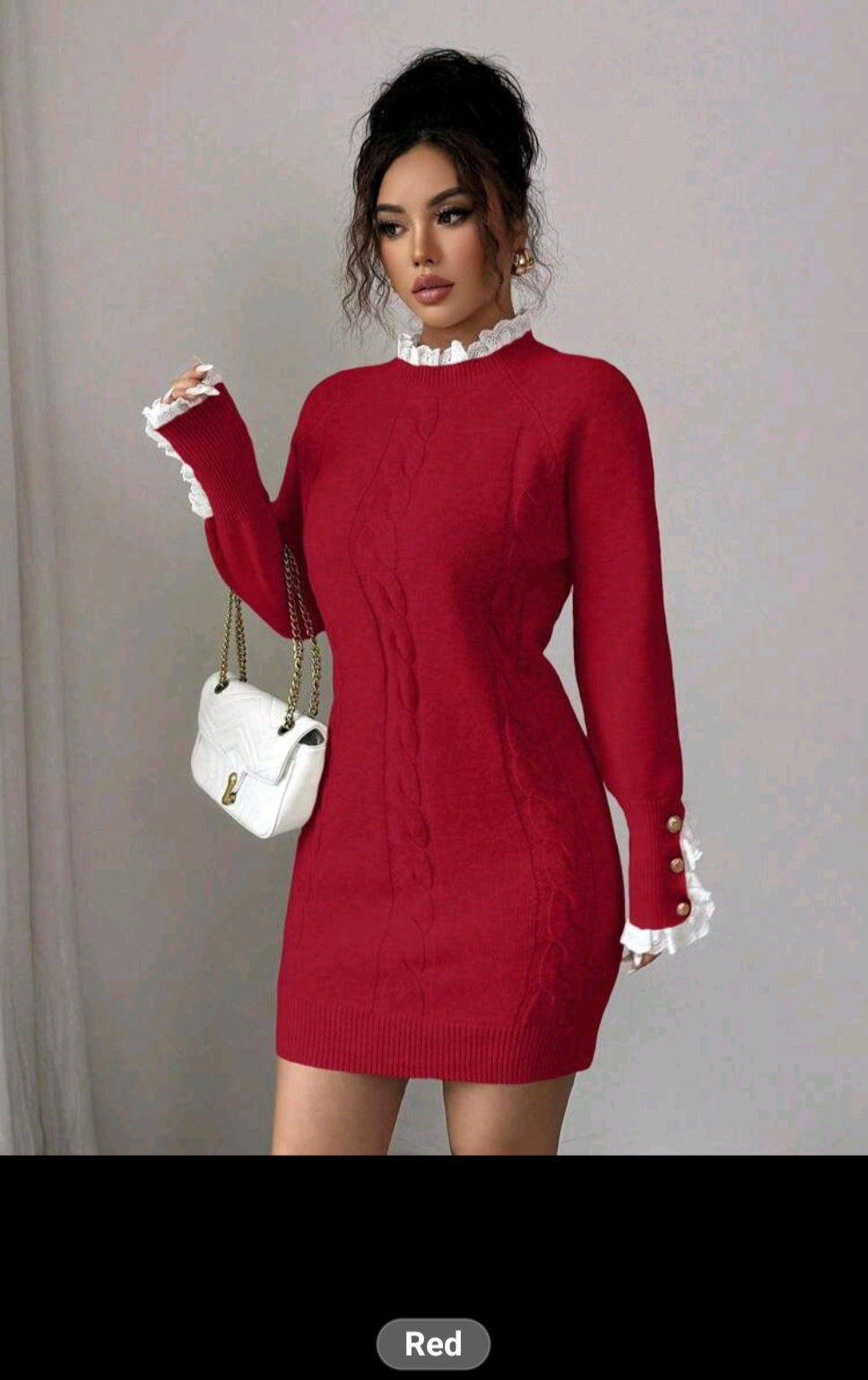 The Royals sculpt Knit Dress- Red