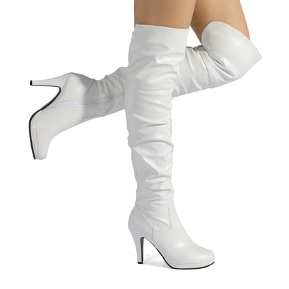 Over the knee chunky heel boots