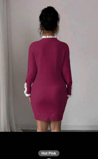 The Royale Sculpt knit mini Dress hot pink