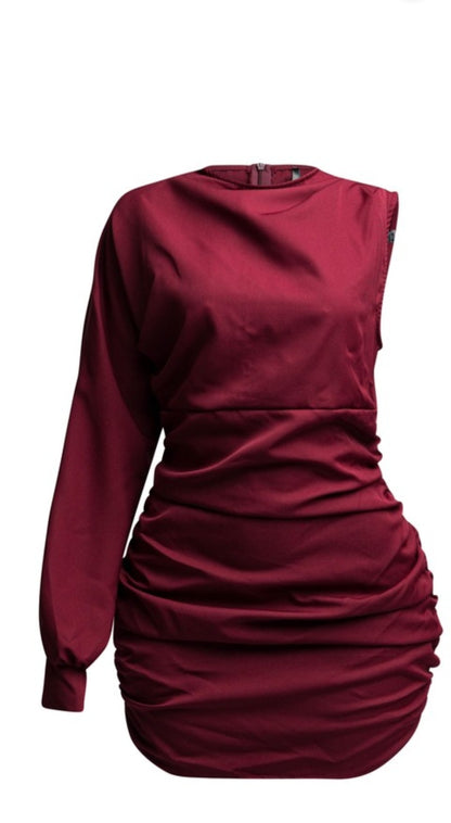 One sleeve mini dress