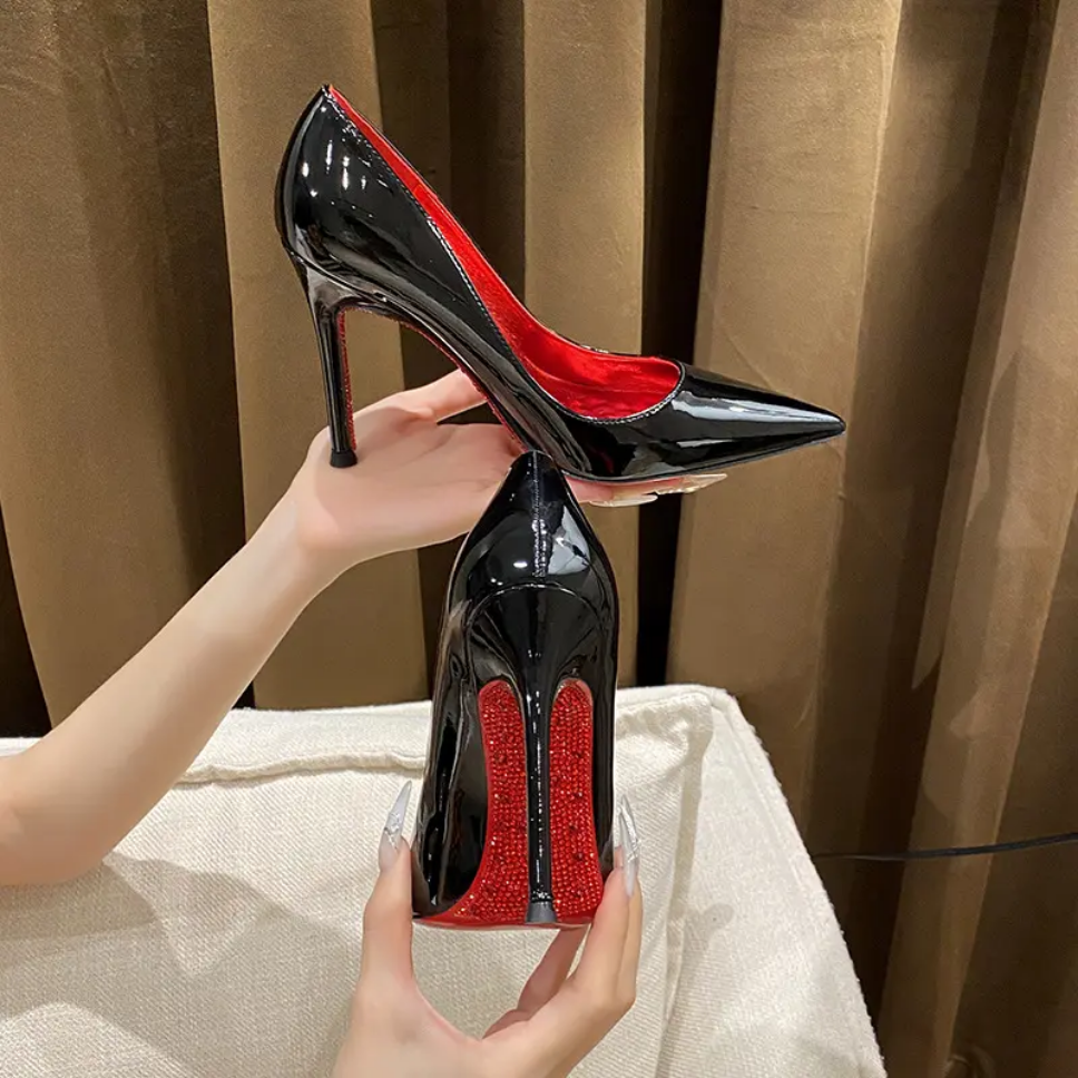 New high heels women sole rhinestone
