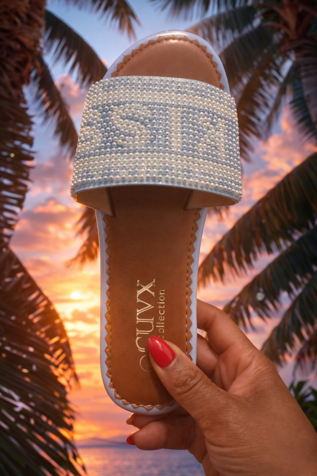 ✨ Elegant Luxe Slide Sandals – Pearl Detail ✨