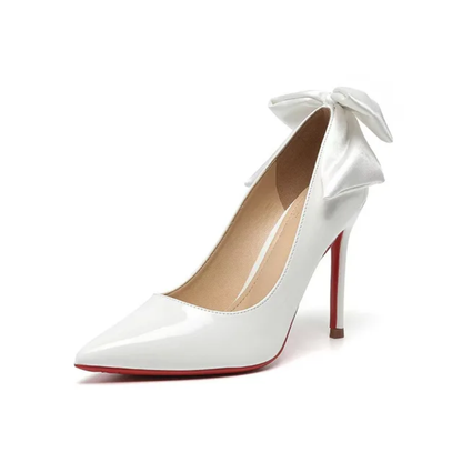White high-heeled shoes for ladies' rubber