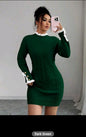 The Royale sculpt knit mini Dress Dark green