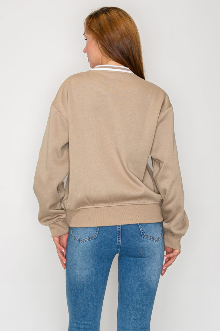 Round Neck Long Sleeve Sweatshirt top